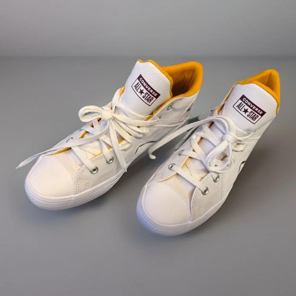 NEW Chuck Taylor Converse All Star Flux Ultra High Top Wht Burgundy Yellow Sz 10
